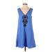 Lilly Pulitzer Casual Dress - Mini V Neck Sleeveless: Blue Print Dresses - Women's Size Small