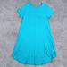 Lularoe Dresses | Lularoe Teal Short Sleeve Carley High Low Hem Right Front Pocket Midi Dress | Color: Blue/Green | Size: 2x