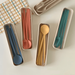 4pcs/set Portable Wheat Straw Cutlery Set - Perfect For Travel, And Kitchen Use! For Restaurants