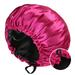 Satin Bonnet For Sleeping Adjustable Silk Bonnet For Curly Hair Bonnets Double Layer Large Satin Lined Sleep For Women
