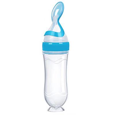90ml/3oz Silicone Feeding Bottle With Spoon & Stand - Multifunctional Tableware For Baby Food Dispensing & Feeding