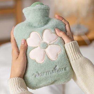 1pc Hot Water Bag With Soft Cover, 17.63oz/35.27oz, Hot Water Bottle For Bed, Shoulder Pain And Hand Feet Warmer, Menstrual Cramps