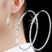Women Big Circle Hoop Earring Silver Plated Earrings For Bridal Wedding Party Jewelry Gifts