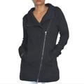 Athleta Sweaters | Athleta Chill Factor Wool Blend Long Sweater Jacket With Asymmetrical Zip Up - | Color: Black/Gray | Size: S