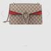 Gucci Bags | Dionysus Gg Small Shoulder Bag. Beige/Ebony Gg Supreme Canvas, With Red Suede. | Color: Silver/Tan | Size: Os