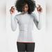 Athleta Tops | Athleta Light Gray Flurry Downslope Ladies Athletic Turtleneck, S. | Color: Gray/White | Size: S