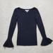 Michael Kors Tops | Michael Kors Black Ribbed Long Bell Sleeve Shirt Szs | Color: Black/Gold | Size: S