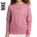 Nike Tops | Nike Nwt Club Fleece Crewneck Desert Berry Pink Glitter Sweatshirt ~ 1x | Color: Black/Pink | Size: 1x