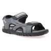 Sandale GEOX "UOMO SANDAL STRADA", Herren, Gr. 40, grau (stone, hellgrau), Lederimitat, sportlich, Schuhe, Sommerschuh, Klettschuh, Outdoorsandale, im Trekking-Look
