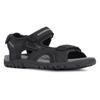 Sandale GEOX "UOMO SANDAL STRADA", Herren, Gr. 39, schwarz (schwarz, grau), Lederimitat, sportlich, Schuhe, Sommerschuh, Klettschuh, Outdoorsandale, im Trekking-Look