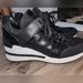 Michael Kors Shoes | Michael Kors - Georgie Embossed Leather Trainer, Size 8.5m | Color: Black | Size: 8.5