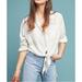 Anthropologie Tops | Anthropologie Maeve Tie Front Button White Shirt Size Small | Color: White | Size: S