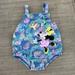 Disney One Pieces | Disney Baby Minnie Mouse Leaves Bubble Romper Size 9-12 Mos. | Color: Blue | Size: 9-12mb