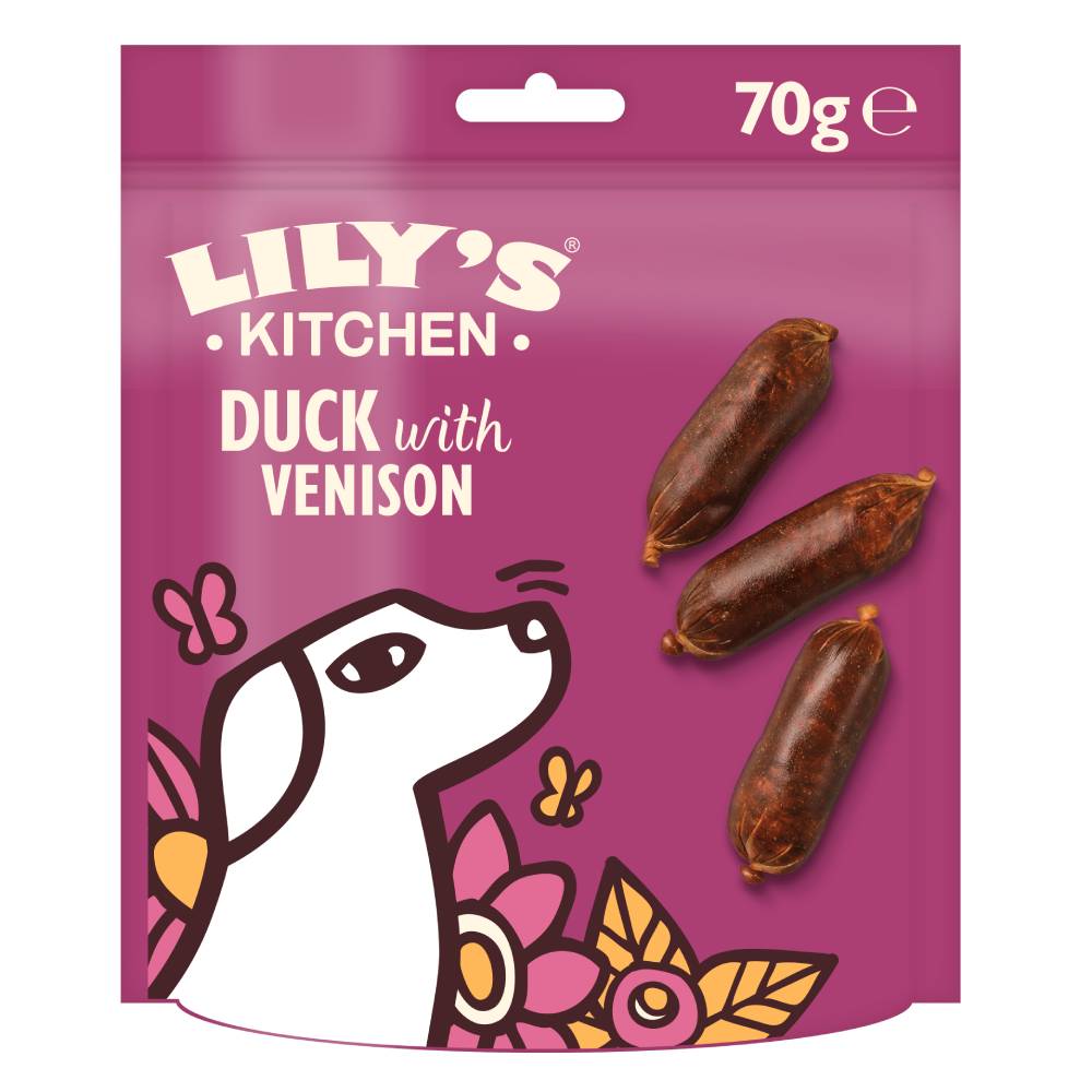 70g Duck & Venison Scrumptious Sausages Lily's Kitchen Dog Treats