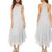 Free People Dresses | Free People French Riviera Striped Maxi Dress S Gray White Full Skirt Boho | Color: Blue/White | Size: S