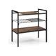 Goplus - Table Console Industrielle, Table d'Appoint à 3 Niveaux avec Panneau Amovible et Étagère