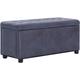 Maisonchic - Pouf de rangement Banc coffre rangement 87,5 cm Gris Similicuir daim 75901