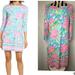 Lilly Pulitzer Dresses | Lilly Pulitzer Sophie Upf 50+ Shift Dress Size L | Color: Blue/Pink | Size: L