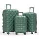 kensie Women's Alluring 3 Piece Luggage Set, Basil, Alluring 3 Piece Luggage Set