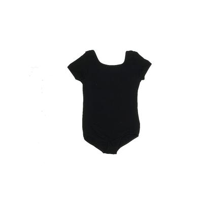 Revolution Dancewear Short Sleeve Onesie: Black Solid Bottoms - Kids Girl's Size Small