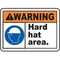 INDIGOS UG - Sticker - Safety - Warning - Warning Hard Hat Area Sign 914mmx1219mm - Decal for Office - Company - School - Hotel