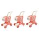 Vaguelly 3 Pcs Simulation Shopping Cart Trolley Toys for Kids Toddler Grocery Cart Kids Trolley Toy Supermarket Toys for Girls Toy Shopping Carts Mini Pink Plastic Baby Child