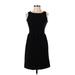 Ann Taylor LOFT Casual Dress - A-Line Crew Neck Sleeveless: Black Solid Dresses - Women's Size 00 Petite