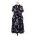 Torrid Casual Dress - A-Line Collared Short sleeves: Blue Print Dresses - Women's Size 3X Plus