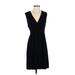 Soma Casual Dress - Party V-Neck Sleeveless: Black Solid Dresses - Women's Size Small