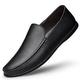 TAYGUM Loafers for Men Solid Color Round Toe Leather Loafer Shoes Anti-Slip Slip Resistant Lightweight Walking Prom Slip-on (Color : Black, Size : 7.5 UK)