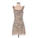 All in Favor Cocktail Dress - Mini: Tan Leopard Print Dresses - Women's Size Small