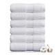 NY Loft 100% Cotton Hand Towel 6 Pack | Super Soft & Absorbent Quick-Dry Hand Towels 16" x 28" |Textured and Durable Cotton | Trinity Collection (6 Pack Hand Towel, Bright White)