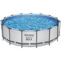 Framepool BESTWAY "Steel Pro MAX™" Schwimmbecken Gr. B/H/L: Breite 457 cm x Höhe 122 cm x Länge 457 cm, grau Frame-Pools