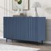 Latitude Run® Wave Pattern Storage Cabinet w/ 2 Doors & 2 Drawers Wood in Blue | 29.5 H x 47.2 W x 15.7 D in | Wayfair