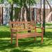 Red Barrel Studio® Knepp Plastic Garden Outdoor Bench Plastic in Gray/Brown | 37 H x 49 W x 24.8 D in | Wayfair 3E21A83A9AFC4BA4B061B781AEF8B972