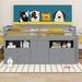 Harriet Bee Twin Size Loft Bed w/ 4 Drawers, Underneath Cabinet & Shelves, Metal in Gray | Wayfair AEEA8FBDB82D4B019754EAE70440A796