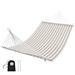 2-Person Textilene Hammock Bed with Iron Spreader Bars and Pillow