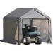 6' x 6' Shed-in-a-Box All Season Steel Metal Frame Peak Roof Outdoor Storage Shed with Waterproof Cover and Auger Anchors