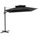 9 x 12 ft Double Top Patio Cantilever Umbrella with No Base, 360-degree Rotation