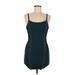 Blue Blush Casual Dress - Mini Scoop Neck Sleeveless: Teal Print Dresses - Women's Size Medium