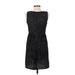 Ann Taylor LOFT Casual Dress - Sheath: Black Jacquard Dresses - Women's Size 2