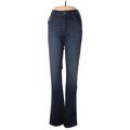 Simply Vera Vera Wang Jeans - Mid/Reg Rise Boot Cut Boyfriend: Blue Bottoms - Women's Size 8 Tall - Sandwash