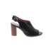 Madewell Heels: Slingback Chunky Heel Casual Black Print Shoes - Women's Size 10 - Peep Toe