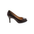 Cole Haan Nike Heels: Slip On Stilleto Minimalist Brown Solid Shoes - Women's Size 7 1/2 - Peep Toe