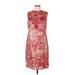 T Tahari Casual Dress - Party High Neck Sleeveless: Red Print Dresses - Women's Size 12