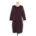 Boden Casual Dress - Shift Crew Neck 3/4 sleeves: Burgundy Color Block Dresses - New - Women's Size 14