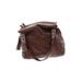 B Makowsky Leather Shoulder Bag: Pebbled Brown Solid Bags