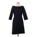 J.Crew Casual Dress - Sheath Boatneck 3/4 sleeves: Black Solid Dresses - Women's Size 6