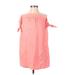 Free People Casual Dress - Mini Off The Shoulder Short sleeves: Pink Print Dresses - Women's Size Small