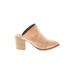 REPORT Mule/Clog: Slip On Chunky Heel Bohemian Tan Print Shoes - Women's Size 6 1/2 - Almond Toe